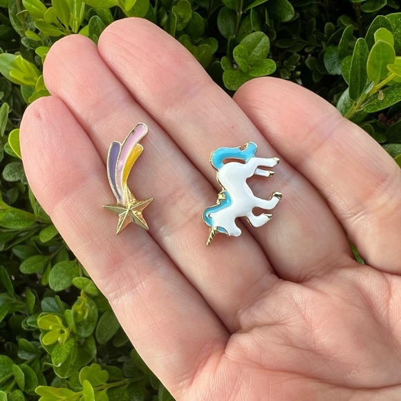 Unicorn Earrings Inspired earrings Stud Cute Shooting Star Earrings cute horse - Picture 15 of 15